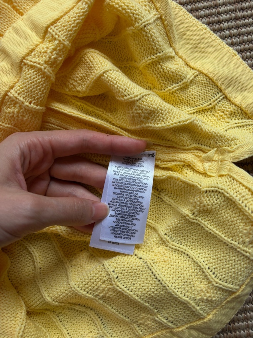 $168 Polo Ralph Lauren knit cable cotton polo shirt top in yellow - Picture 6 of 6